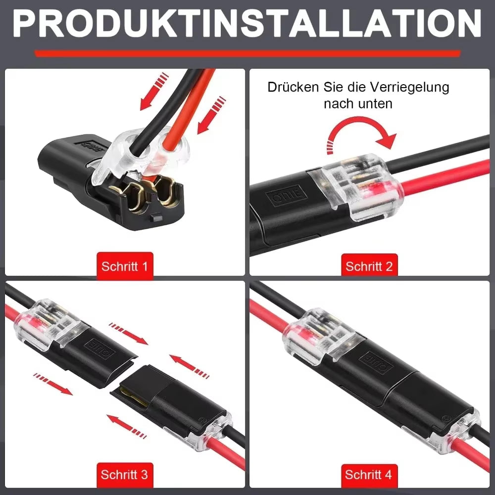 Conector Elétrico 2 Pinos Engate Rápido E Isolamento Kit