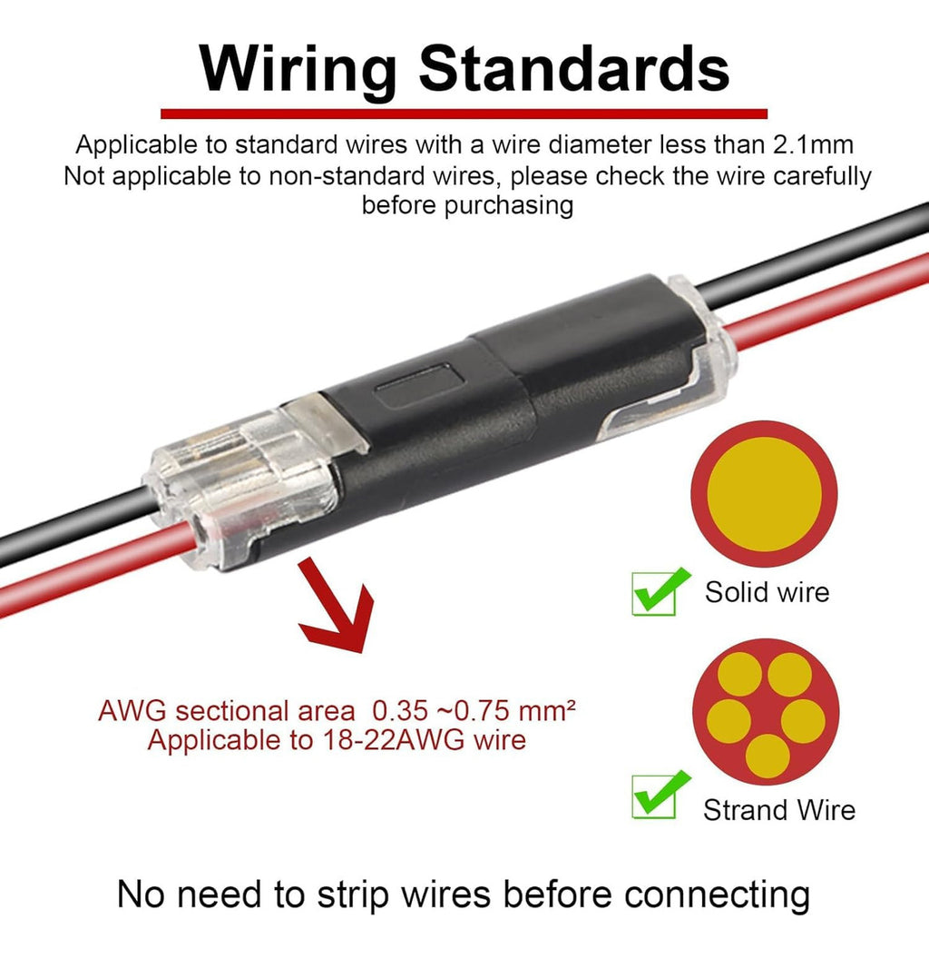 Conector Elétrico 2 Pinos Engate Rápido E Isolamento Kit